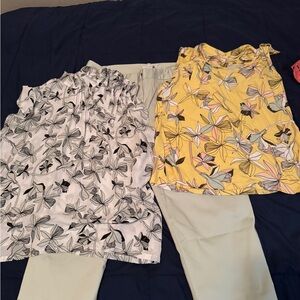 Floral Sleeveless Tops Duo